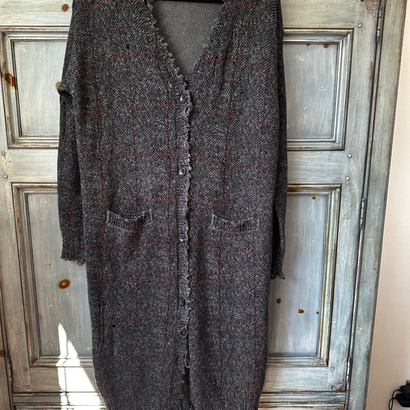 R13 Gray Distressed Long Cardigan - Picture 15 of 16